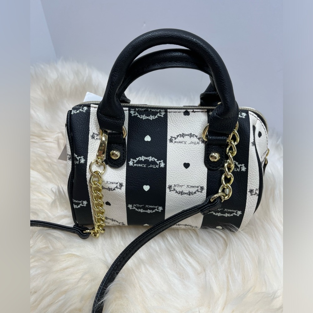 Betsy Johnson New York Mini Stripe Barrel Crossbody Bag NWT - Picture 8 of 14